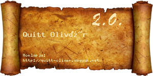 Quitt Olivér névjegykártya