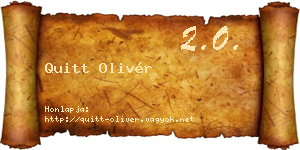 Quitt Olivér névjegykártya